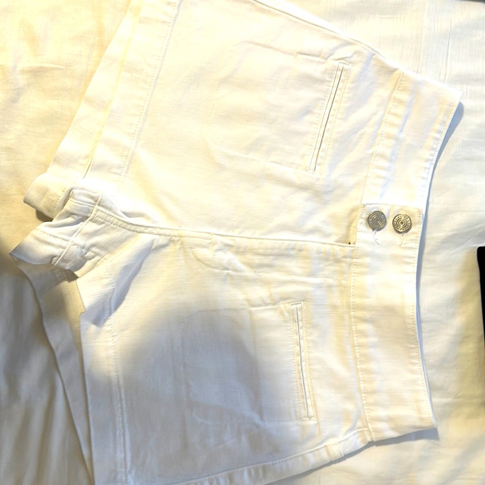 Frame white denim Le Hardy shorts